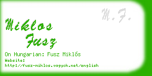 miklos fusz business card