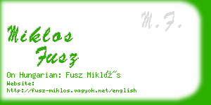 miklos fusz business card